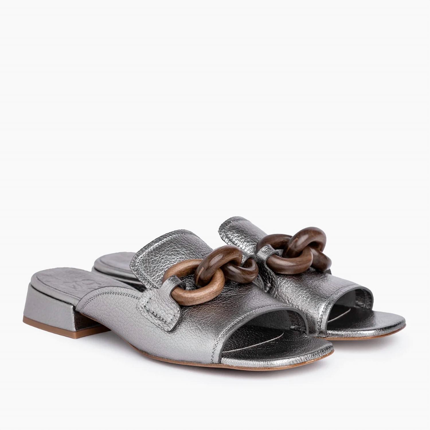 New Pedro Garcia Women's Enna Heel In Silver Petitgrain Lame